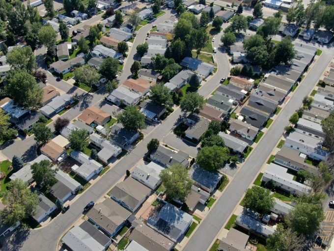 aereal view of homes in Sunset Park